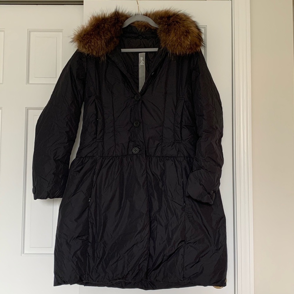 add Down Jacket with Raccoon Fur collar